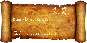 Komlós Robin névjegykártya